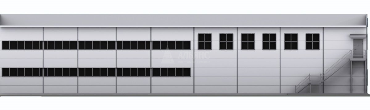 3D визуализация Проект СТО с АБК из сэндвич-панелей - фото 5