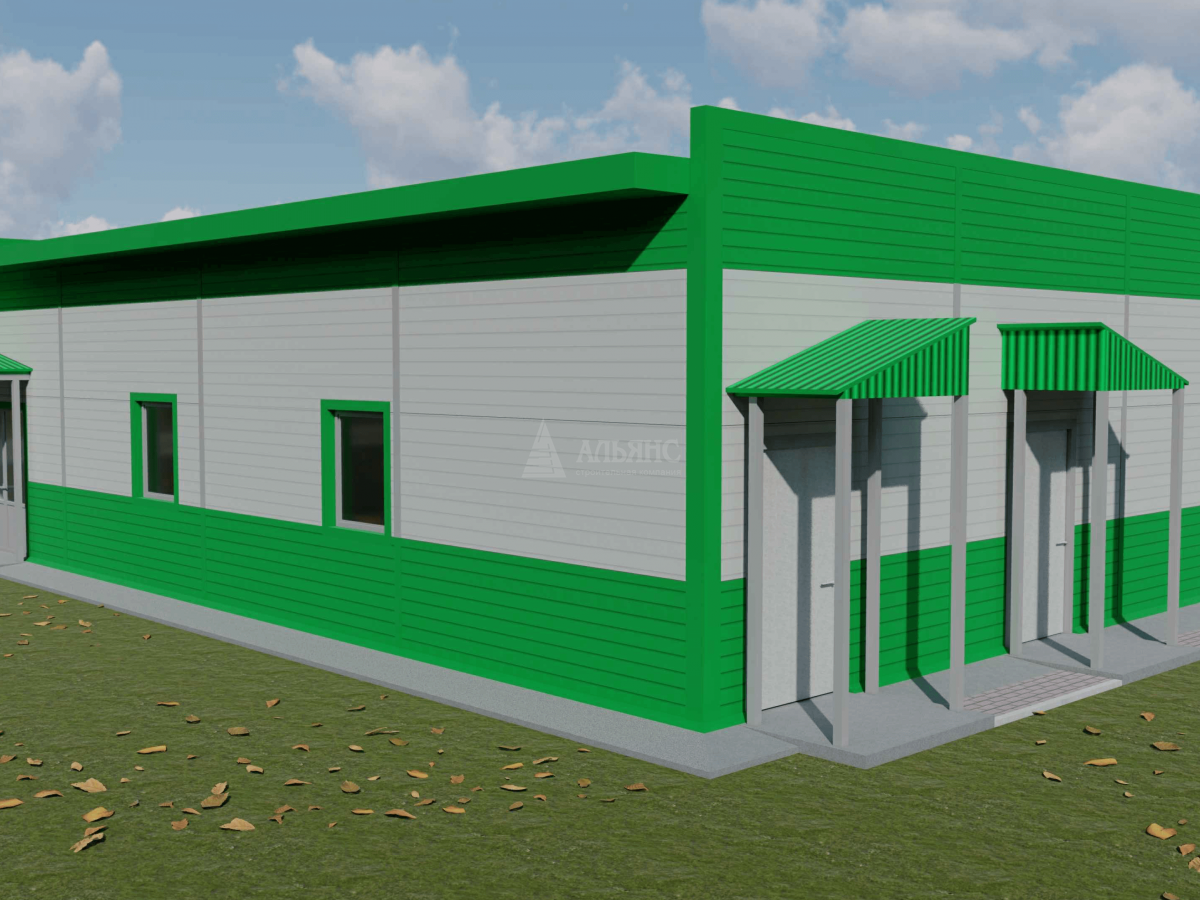 3D визуализация Контрольно-пропускной пункт из сэндвич-панелей - фото 2