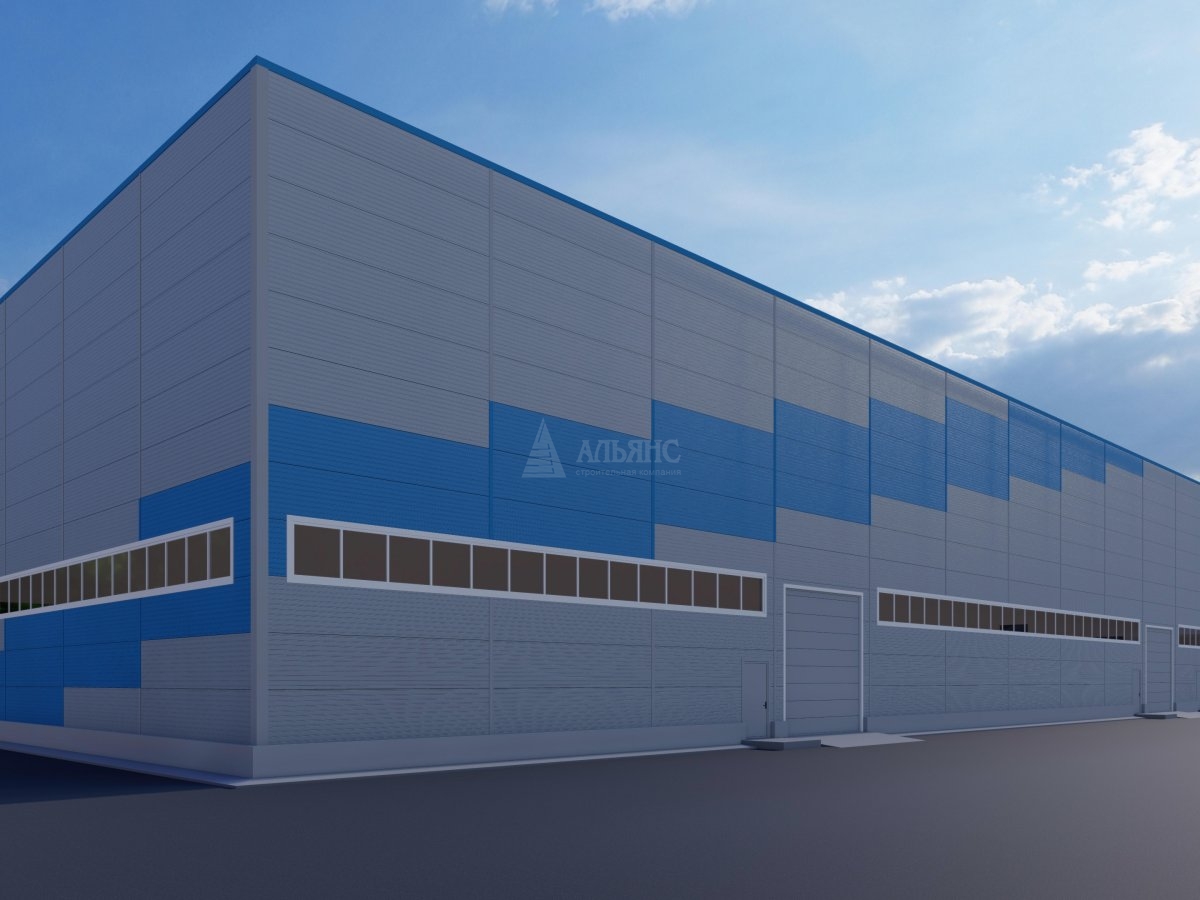 3D визуализация Производственное здание из сэндвич-панелей - фото 2
