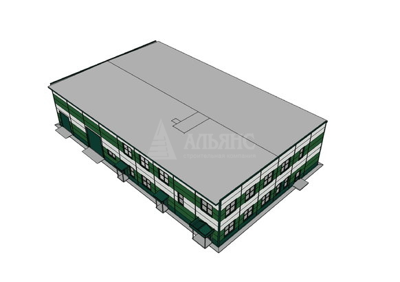 3D визуализация Офисно-складское здание из сэндвич-панелей - фото 14