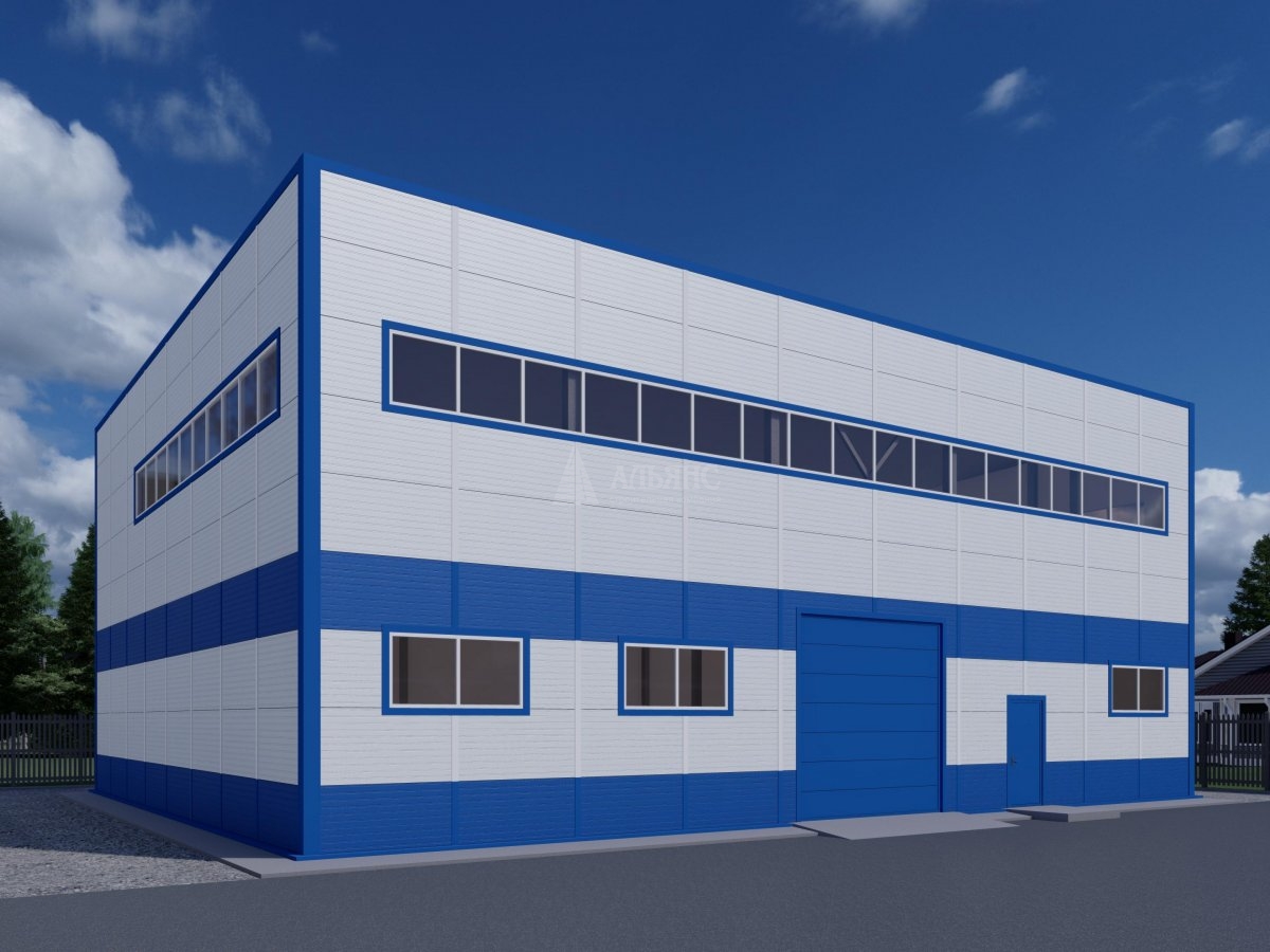 3D визуализация Автомойки из сэндвич панелей, автосервисы, СТО из сэндвич панелей, гаражи из сэндвич панелей, боксы из сэндвич панелей - фото 4