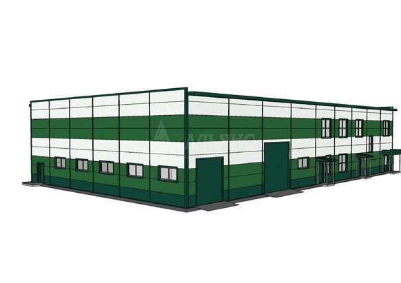 3D визуализация Офисно-складское здание из сэндвич-панелей - фото 8