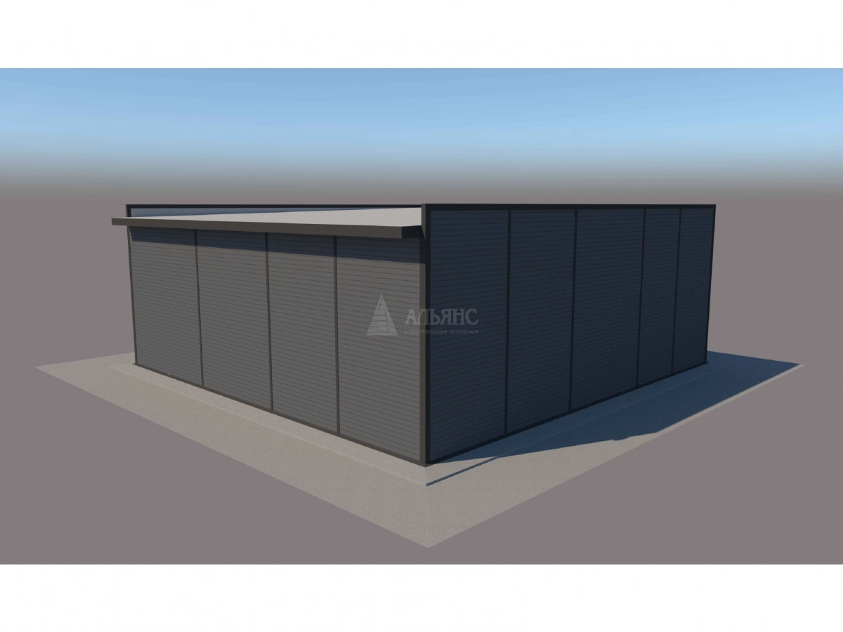 3D визуализация Гараж для грузовых автомобилей из сэндвич панелей - фото 7