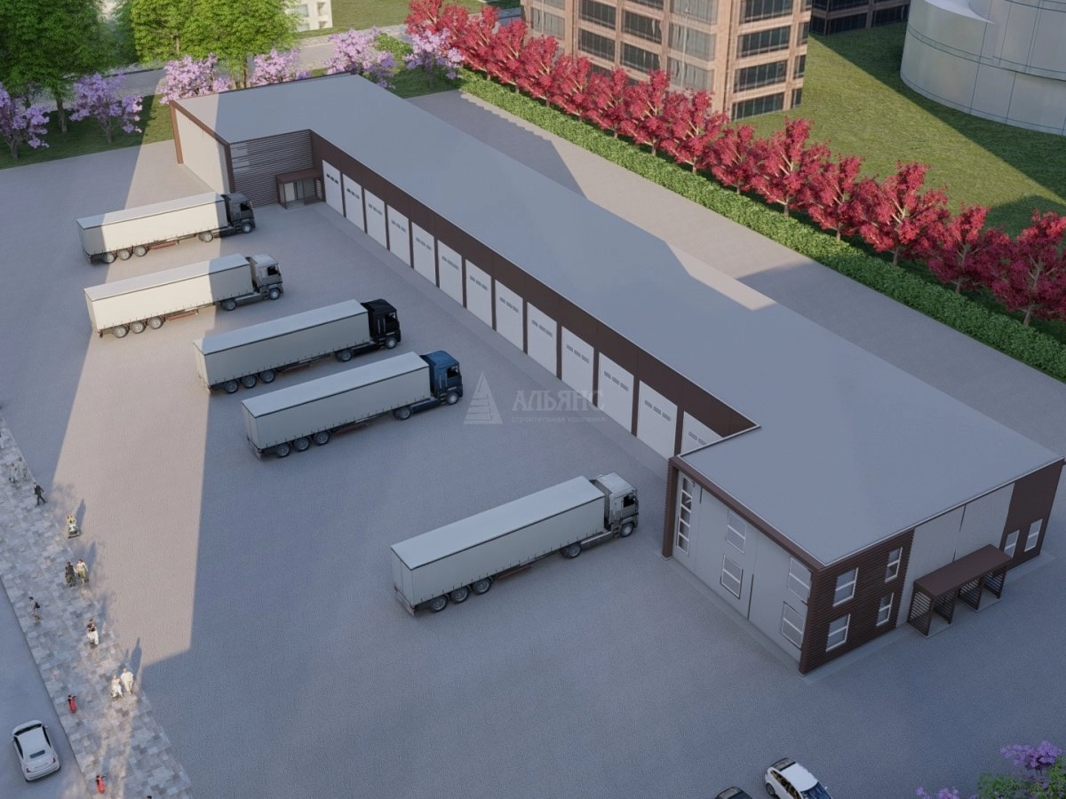 3D визуализация Склад-ангар с АБК из сэндвич-панелей - фото 7